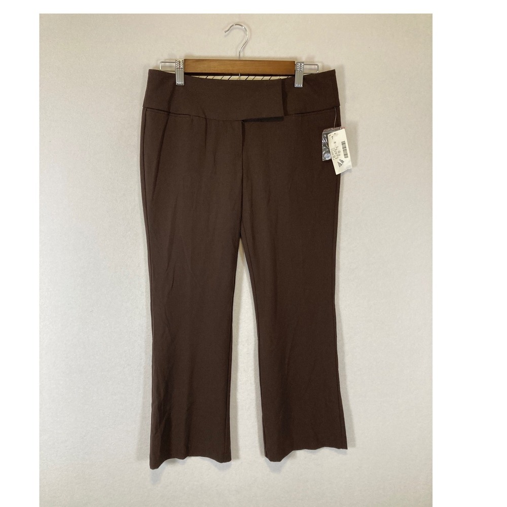 Y2K Deadstock Star City‎ Women Size 7 Brown Samantha Flare Leg Dress Pants NWT